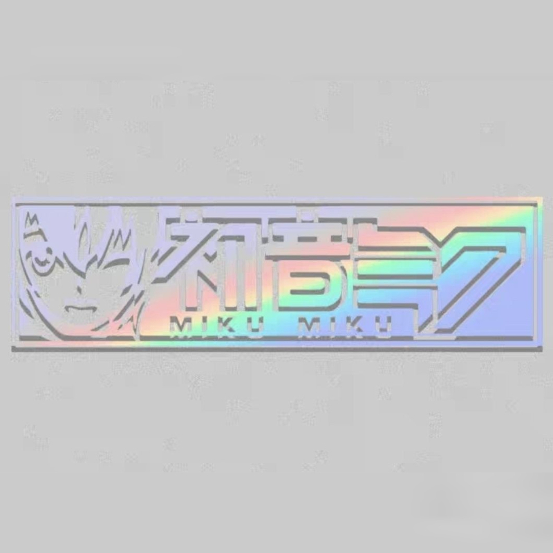 Car Accessories Japanese - Anime Hatsune Miku Color Reflective Stickers